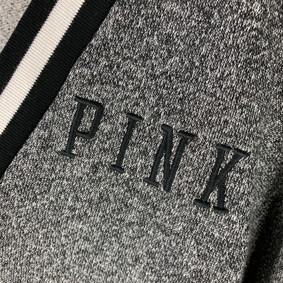 Victoria’s Secret PINK Gray V Neck Varsity Sweater - Picture 3 of 4